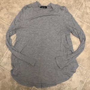 High neck grey ribbed long sleeve top estimated size medium